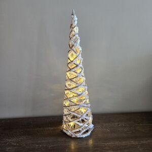 White Lighted Cone Holiday Tree